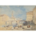 thumbnail image 2 of James Duffield Harding 14x11 Black Ornate Wood Framed Double Matted Museum Art Print Titled: Ponte Santa Trinita, Florence (Before 1832), 2 of 5