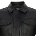 thumbnail image 4 of Mens Mid-Length Black Leather Safari Jacket-Fareham in Black, 4 of 5