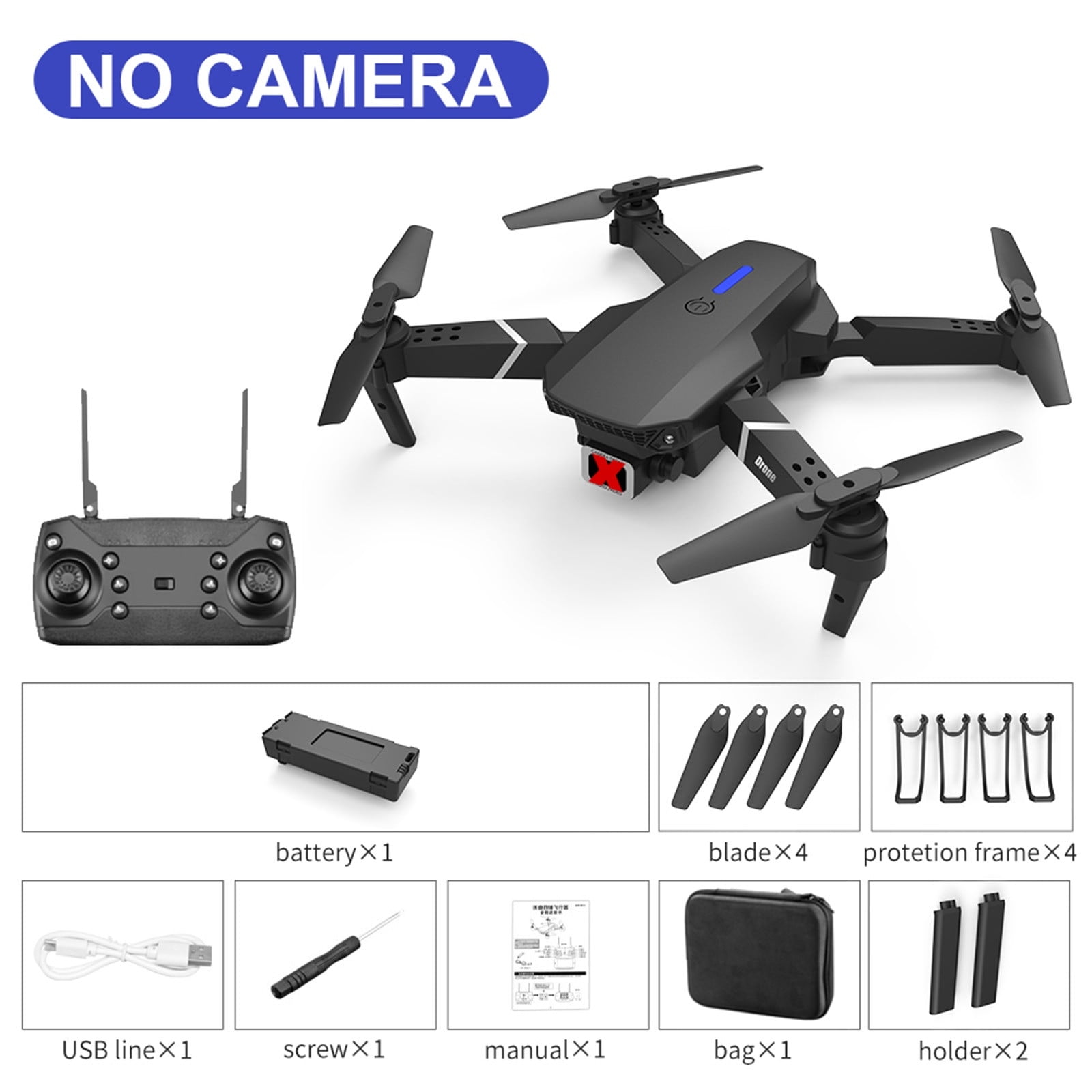 LS E525 Three sided Obstacle Avoidance Folding Drone Without