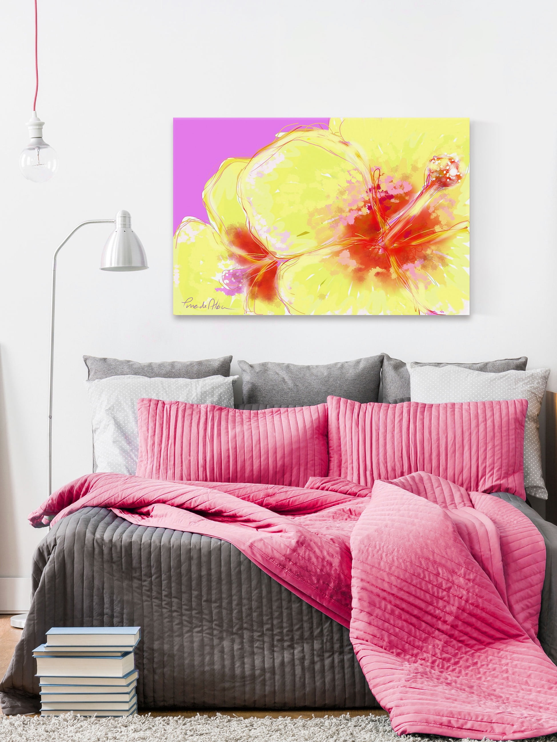 "Yellow Hibiscus" Painting Print on Wrapped Canvas