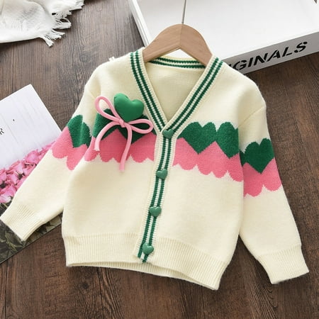 

Sweater For Child Toddler Girls Winter Love Prints Long Sleeve Warm Knitted Pullover Knitwear Xmas Tops Coat