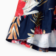 thumbnail image 5 of PatPat Family Matching Sets Deep Blue Tee or Cross Strap Pink Floral High-Low Ruffle Hem Dress, 5 of 5
