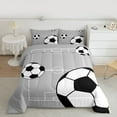 thumbnail image 2 of Manfei Sport Soccer 2pcs Bedding Comforter Set for Female Men Teens,Boys Football Print Twin Comforter Sets,Ball Gamer Breathable Bedding Set,Luxury Bedroom Decor,Reversible, 2 of 8