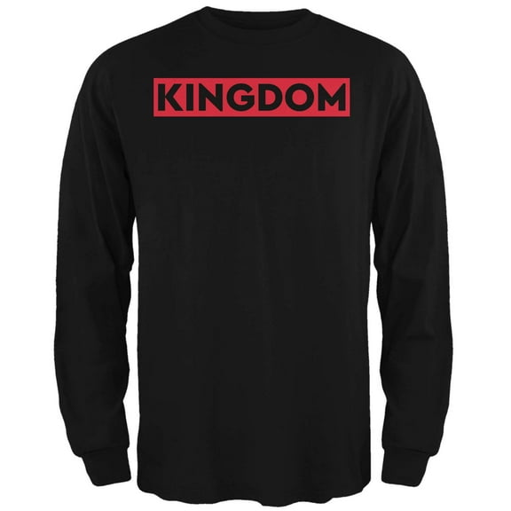 Kingdom Red Text Black Mens Long Sleeve T Shirt