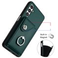 thumbnail image 4 of Wallet Case Compatible for Samsung Galaxy A13 5G with Card Holder, Rotation Finger Ring Kickstand Card Slots Case, Classic PU Leather Shockproof Magnetic Button Cover for Galaxy A13 5G, Green, 4 of 6