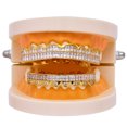 thumbnail image 3 of 18K Hip Hop Dientes Parrilla Parrilla Superior E Inferior Juego Parrilla Boca Dientes Plata Sunnimix Dientes de parrilla de hip hop, 3 of 8