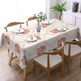 thumbnail image 2 of Pink Floral Tablecloth Vintage Flower Table Cloth Aesthetic Floral Rectangle Tablecloth 60×84 Inch Farmhouse Washable Table Cover for Kitchen Dining Room Party Decoration, 2 of 8