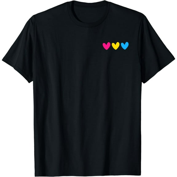 Subtle Pansexual Hearts Clothes Pan Pride Ally Merch Stuff T-Shirt