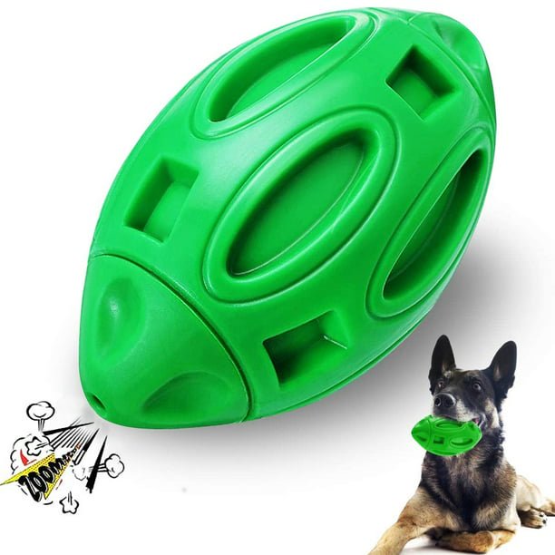 Juguetes para perros para masticadores agresivos Pelota interactiva de goma para cachorros con chirriador Juguete masticable para mascotas casi indestructible y duradero para razas medianas y grandes JAMW Sencillez