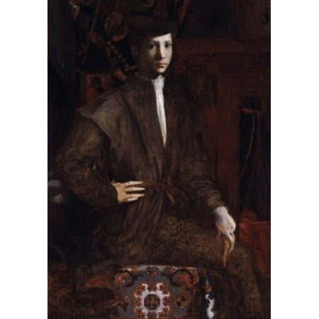 Portrait of Giovinetto Rosso Fiorentino (1495-1540 Italian) Capodimonte Naples Italy Canvas Art - Rosso Fiorentino (18 x 24)