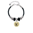 thumbnail image 2 of Delight Jewelry Goldtone Large Disc Letter - X - 3/4'' Aunt Celtic Knot Leather Bead Bracelet, 7"+2" Extender, 2 of 4