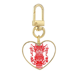 thumbnail image 1 of Linterna china roja patron de Lotus Llavero de metal en forma de corazón dorado 3,2x3cm, 1 of 3