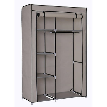 closet organizer for bedroom, wardrobe rack for home, gray 64