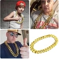 thumbnail image 4 of Unisex Retro Plastic Gold Chain Hip Hop Necklace for Men Women 80s 90s Rapper Punk Costume Jewelry Accessory Shooting Prop Lightweight Chunky Style, 4 of 12
