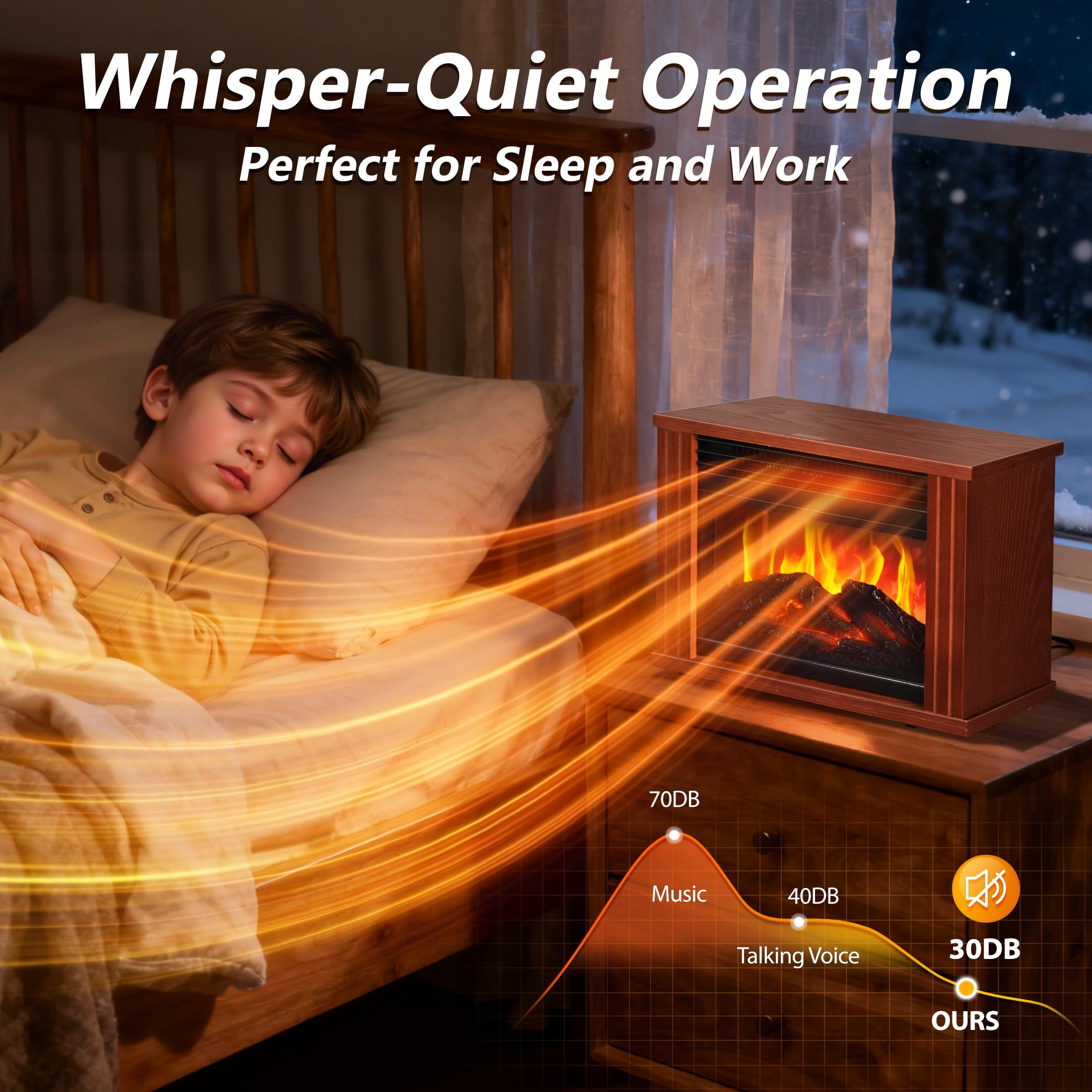 Airo Comfort Portable Electric Fireplace Stove – 1500W with 3D Realistic Dancing Flame Effect
