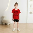 thumbnail image 2 of Girls Shirts Cartoon Print T Shirt Cute Print Short Sleeve Crew Neck Summer Casual Tees Girls Tops Red 10 Years-11 Years, 2 of 5