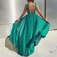 thumbnail image 4 of Vestido de novia de color sólido delgado de manga casual elegante sexy de moda para mujer Vestido largo Pompotops  ghjkhdj10032, 4 of 9