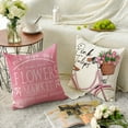 thumbnail image 4 of Hello Love Pink Tulips Bicycle Throw Pillow Covers, 18 x 18 Inch Flowers Spring Mother''s Day Cushion Case for Sofa Couch Set of 4, 4 of 6