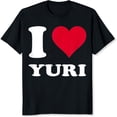 thumbnail image 2 of 100% Cotton I Love Yuri Heart Design Unisex Casual Graphic Shirt For Fans And Lovers T-Shirt, 2 of 5