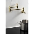 thumbnail image 4 of Kingston Brass KS3102RKX Webb Wall Mount Pot Filler Faucet with Knurled Handle, Polished Brass, 4 of 7