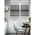 thumbnail image 5 of Gradient Grey Striped Semi Sheer Curtains 72 Inch Length 2 Panels Set, Simple Farm Stripes Minimalist Sheer Kitchen Curtain Privacy Voile Window Curtain for Living Room Bedroom Rod Pocket Drapes, 5 of 7