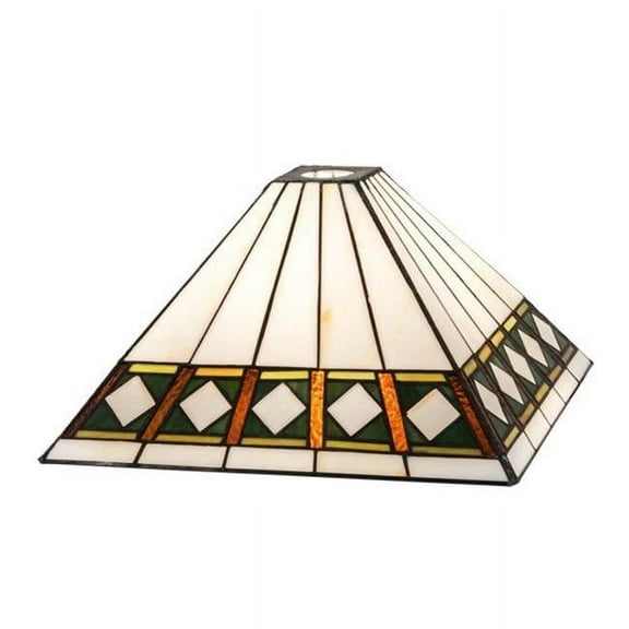 Meyda 67923 14 in. Square Diamond Band Mission Shade