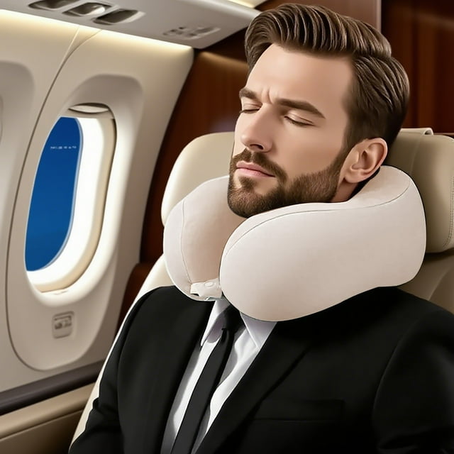 Memory Foam Neck Pillow For Travel Home Ergonomic Support Comfortable Polyester Sleeping Rest Relaxation