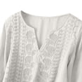 thumbnail image 5 of BODOAO Women Linen Embroidered Shirt Vacation Shirts Boho Tops Workout Tops Comfy Mexican Tunic Tops Half Sleeve 2026 Trendy Blouse Flowy Shirts Peasant Blouses V Neck Travel Top Loungewear White L, 5 of 8