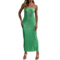 thumbnail image 3 of Blotona Women Strapless Knitted Maxi Dresses Sexy Twisted Knot Front Sleeveless Long Dress Backless Bodycon Split Summer Party Dress, 3 of 6