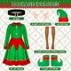 thumbnail image 3 of Disfraz de elfo verde para fiesta familiar, disfraz de Papá Noel, vestido de terciopelo, sombrero, cinturón, pantimedias, orejas, Año Nuevo 2025, 3 of 3