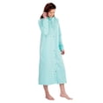 thumbnail image 3 of CATALOG CLASSICS Housecoats for Women Snap Front Fleece Nightgown - Light Blue, XL, 3 of 7
