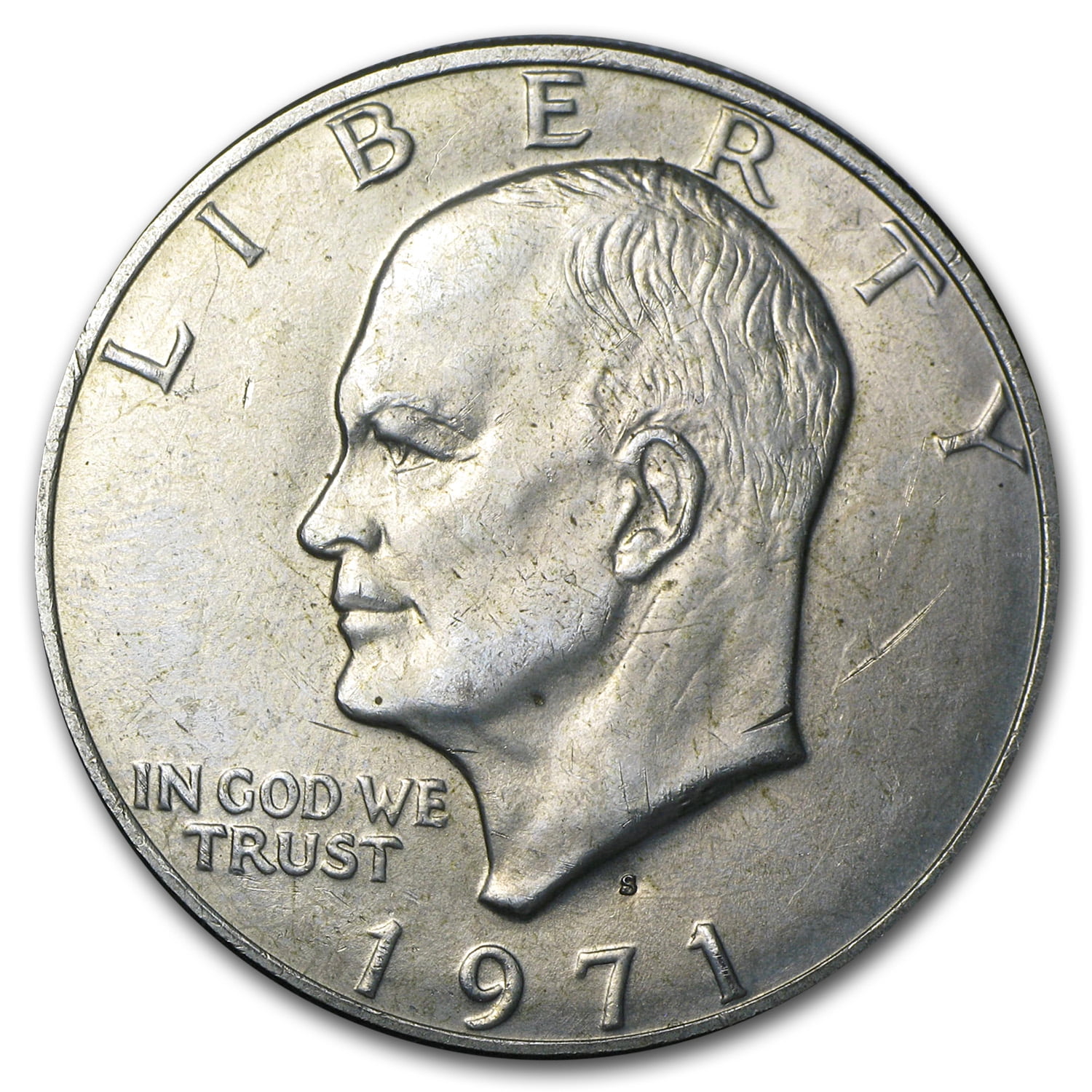 Blue Ike 40% Silver Mint Packaging 1971-S GEM BU SILVER IKE  US One Dollar 