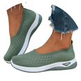 thumbnail image 3 of Fashion Breathable Sneaker Mesh Slip On Walking Shoes Arch Support Solid Color Green, 3 of 9