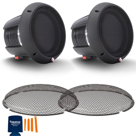 Rockford Fosgate 2 T1D410 Power Series T1 10 Dual 4-Ohm Subs & 2 T1SG10 Grille