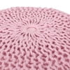 thumbnail image 4 of GDF Studio Beryl Modern Knitted Cotton Round Pouf, Pink, 4 of 7