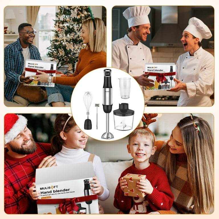 MULISOFT Immersion Blender Handheld, 5-in-1 Set with Chopper