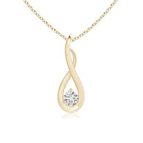 ANGARA Natural Infinity Twist Diamond Pendant in 14K Yellow Gold for Women (Size-3.2mm| Color-H| Clarity-SI2) | April Birthstone, Anniversary, Jewelry Gift for Women | Natural Diamond Necklace