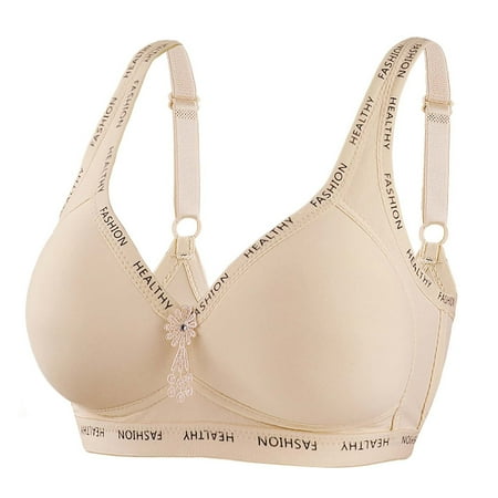

Inleife Bras for Women Plus Size Bra Casual Sexy Lace Front Button Shaping Cup Shoulder Strap Underwire Extra-Elastic Wirefree Bra Womens Bras