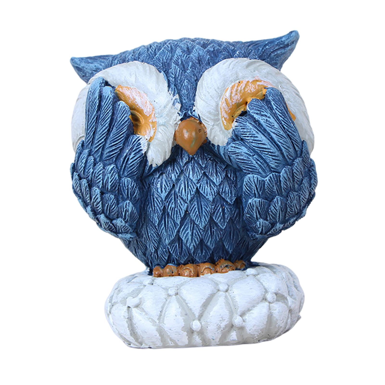 Resin Owl Figurines Cute Owls Animal Resin Craft Figurine Crafts Table