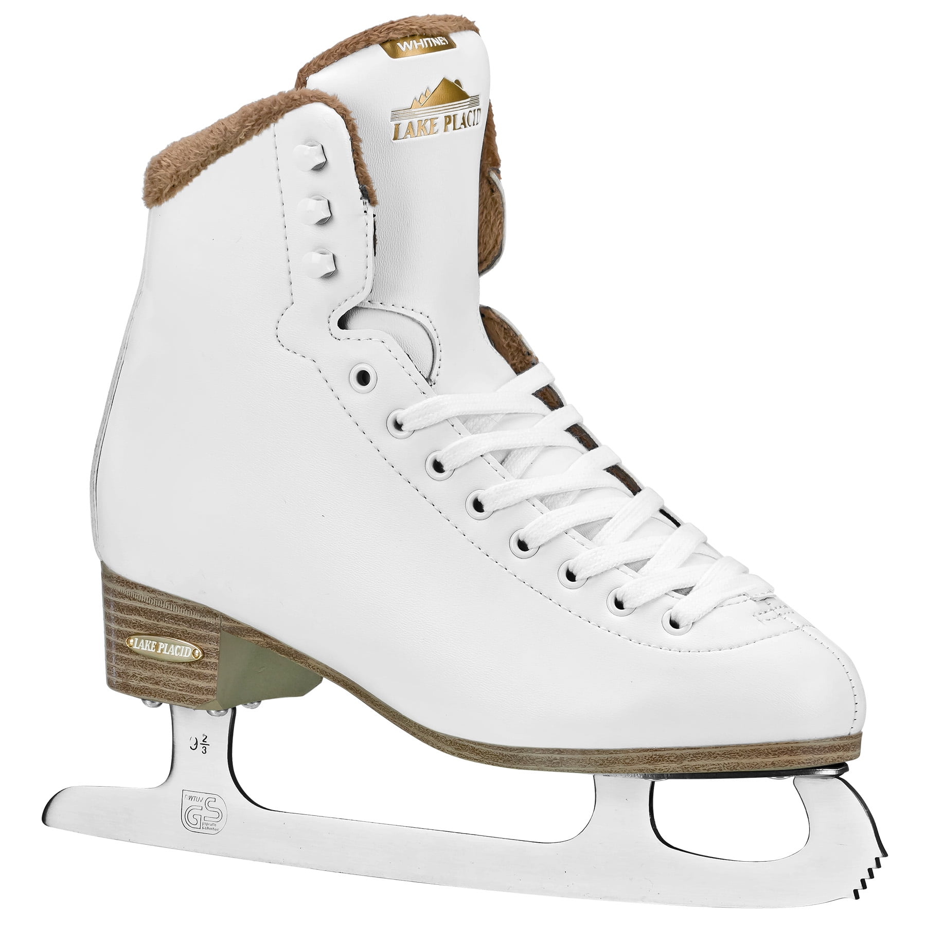 New Lake Placid Cascade Women's Figure Ice Skates Size 7 White/Gold Accent 