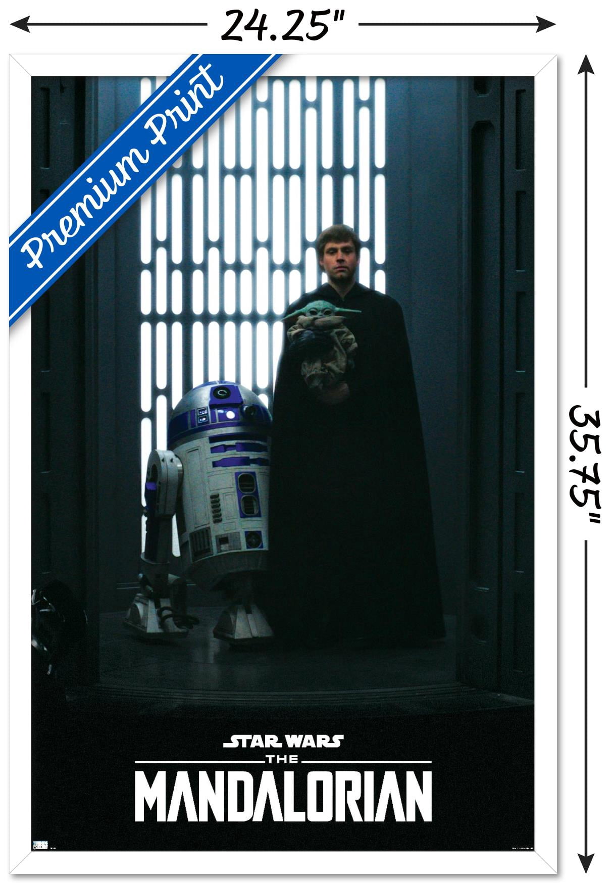 Star Wars: The Mandalorian Season 2 - Luke, Grogu and R2-D2 Wall Poster, 22.375" x 34", Framed