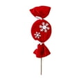 thumbnail image 2 of Blateno Red And White Striped Velvet Christmas Candy Cuttings Wool Lollipop Ornaments For Christmas Tree Living Room Mantel Indoor Decor, 2 of 6