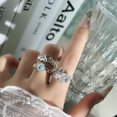 thumbnail image 2 of Jiuchuanpiao degradado swan full diamond moonstone anillo de mujer luz diseño de lujo boda regalo + temperamento diario vestir 925 anillo antialérico plata, 2 of 5