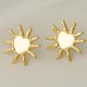 thumbnail image 3 of Fashionable Stainless Steel Irregular Heart with Sun Stud Earrings Golden 19x19mm, 3 of 4