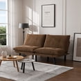thumbnail image 2 of PAPROOS Convertible Sofa Bed, 67'' Futon Sofa Bed, Upholstered Sofa Bed Couch, Foladable Sofa Chair, Loveseat Sleeper Sofa for Small Space, Apartment, Living Room, Brown, 2 of 10