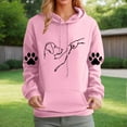 thumbnail image 2 of Funny Hooded Sweatshirts Dog And People Punch Hand Dog Women Friendship Bump Dog's Paw Pullover Hoodie Tops, 2 of 4