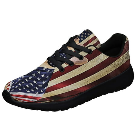

French Bulldog American flag Patriot Shoes Sneakers Black Size 4.5