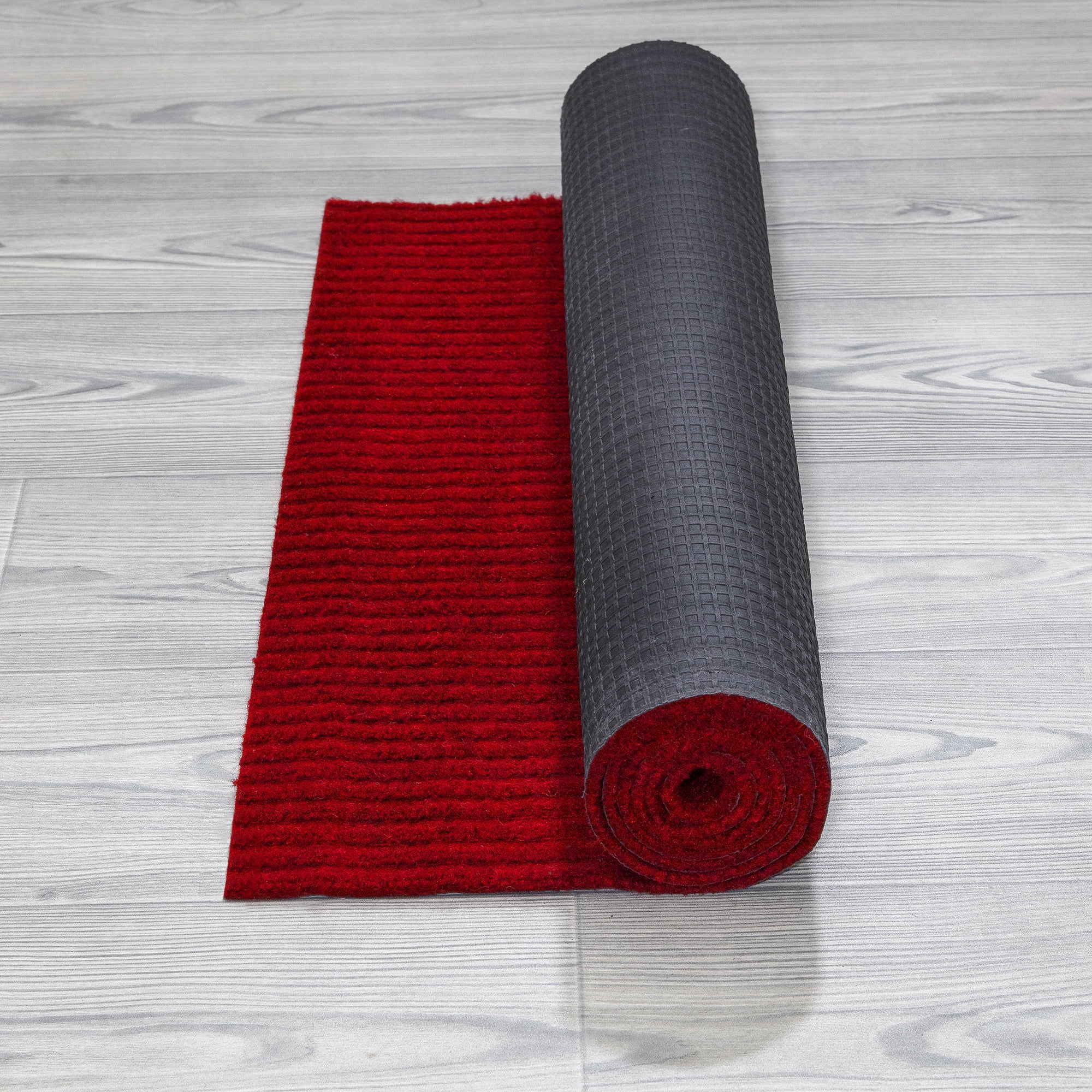 Ottomanson Custom Size Waterproof Non-Slip Rubberback 2x4 Indoor/Outdoor  Utility Rug, 2' x 4', Red 