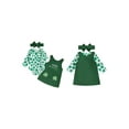 thumbnail image 3 of Loicainy Baby Toddler Girls Irish Overall Outfits 3 6 12 18 Months Long Sleeve Romper + Shamrock Dress + Headband Set Newborn Clothes, 3 of 9