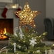 thumbnail image 3 of Estrella De Hierro Estrella para la punta del árbol de Navidad con luces, de metal, hierro, 30 x 25 x 5 cm, dorada, decoración navideña (1 unidad) Rkxzt, 3 of 7